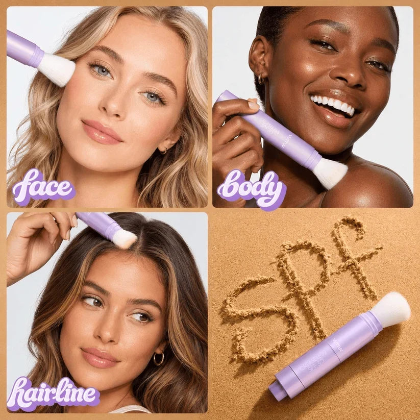 VUTTUV Summer Skin Essentials Set — CC Serum  Solid SPF 30 Sunscreen Brush