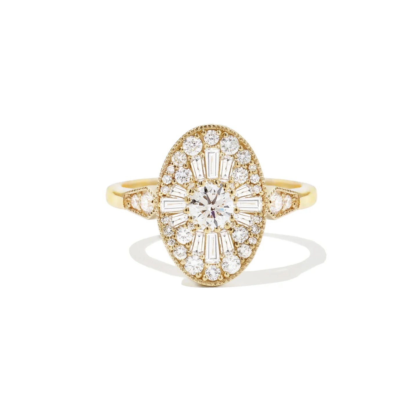 Oval Shape Ballerina Round Diamond Mosaic Ring