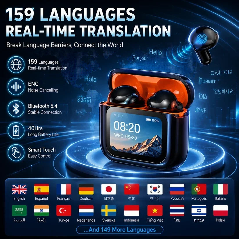 2026 New Bluetooth Wireless Noise-Canceling Translation Earbuds