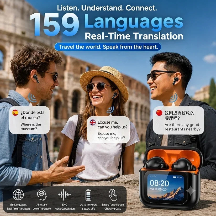 2026 New Bluetooth Wireless Noise-Canceling Translation Earbuds