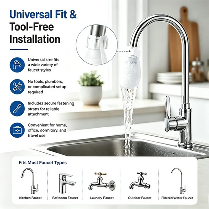 🚰 50% OFF NOW! 🧼 Anti-Splash Kitchen Faucet Filter for Sediment & Rust Removal – 360° swivel & easy install – Reduces chlorine smell, fits most faucets – cleaner water & less mess 💧