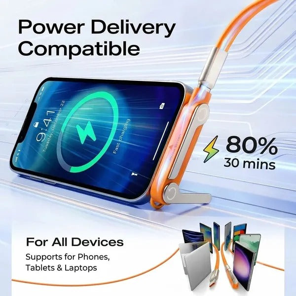 240W Fast-Charging Cable with Detachable Stand