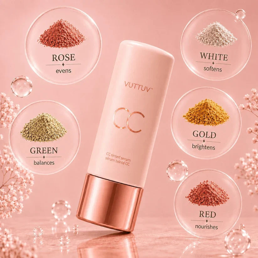 VUTTUV Summer Skin Essentials Set — CC Serum  Solid SPF 30 Sunscreen Brush