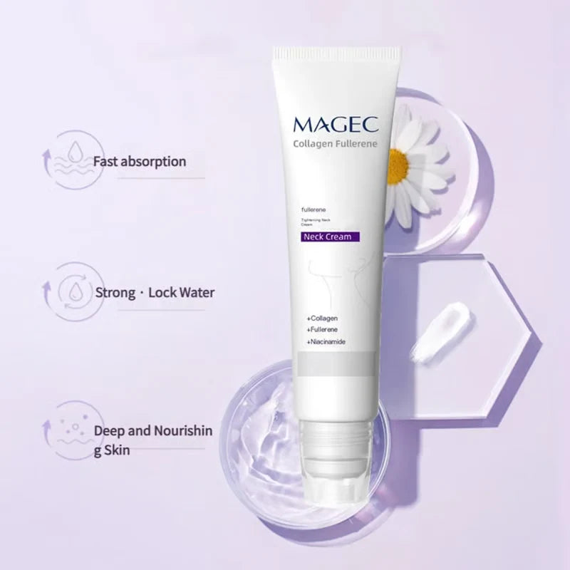 Roller Massage Neck Cream 🧴 Collagen & Hyaluronic Acid | Firms Neck, Reduces Wrinkles & Double Chin