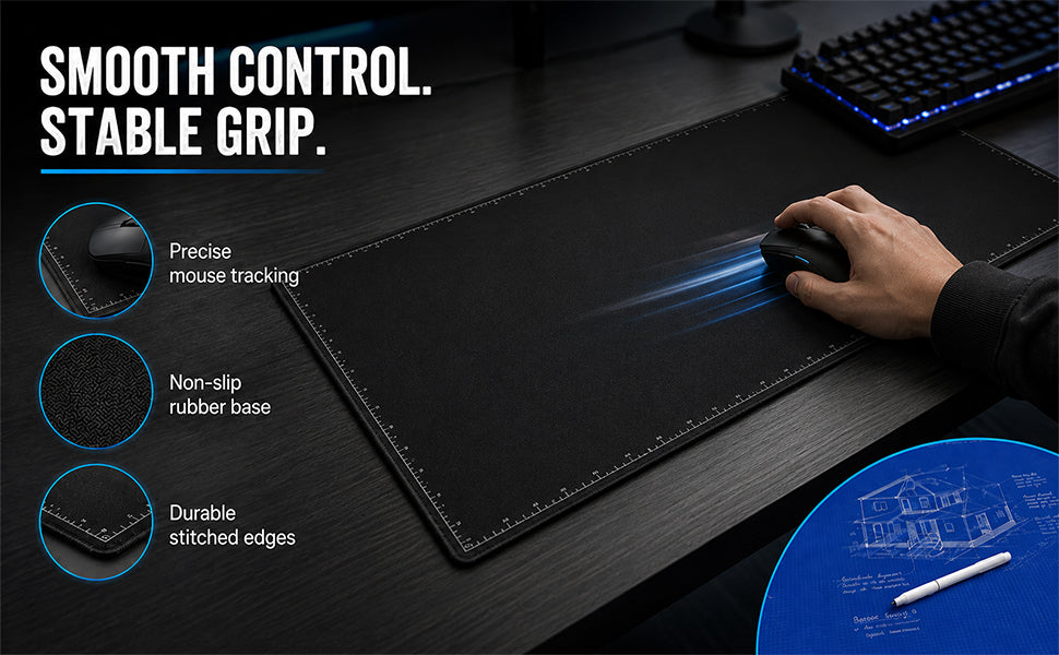 The Blueprint Deskmat — Double-Sided Dry-Erase Desk Mat with Marker
